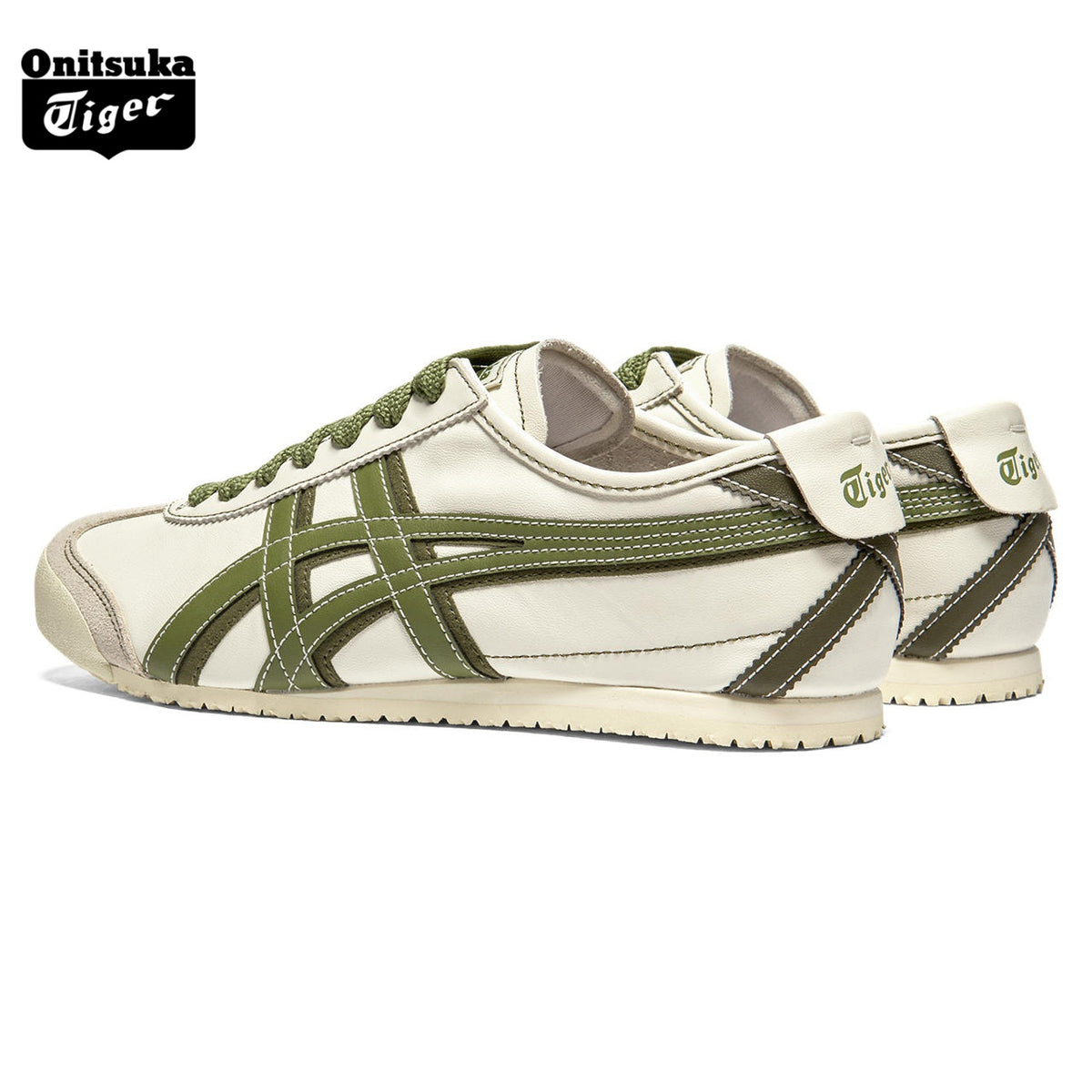 Onitsuka Tiger Mexico 66 Cream & Olive Green Sneakers