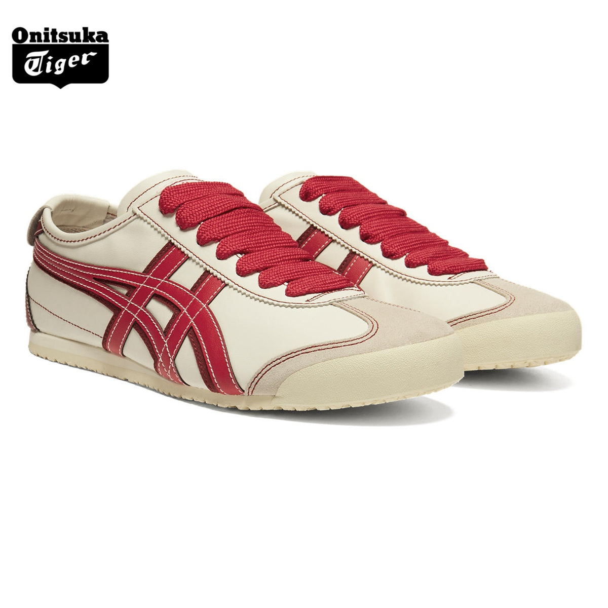 Onitsuka Tiger Mexico 66 Cream & Red Sneakers