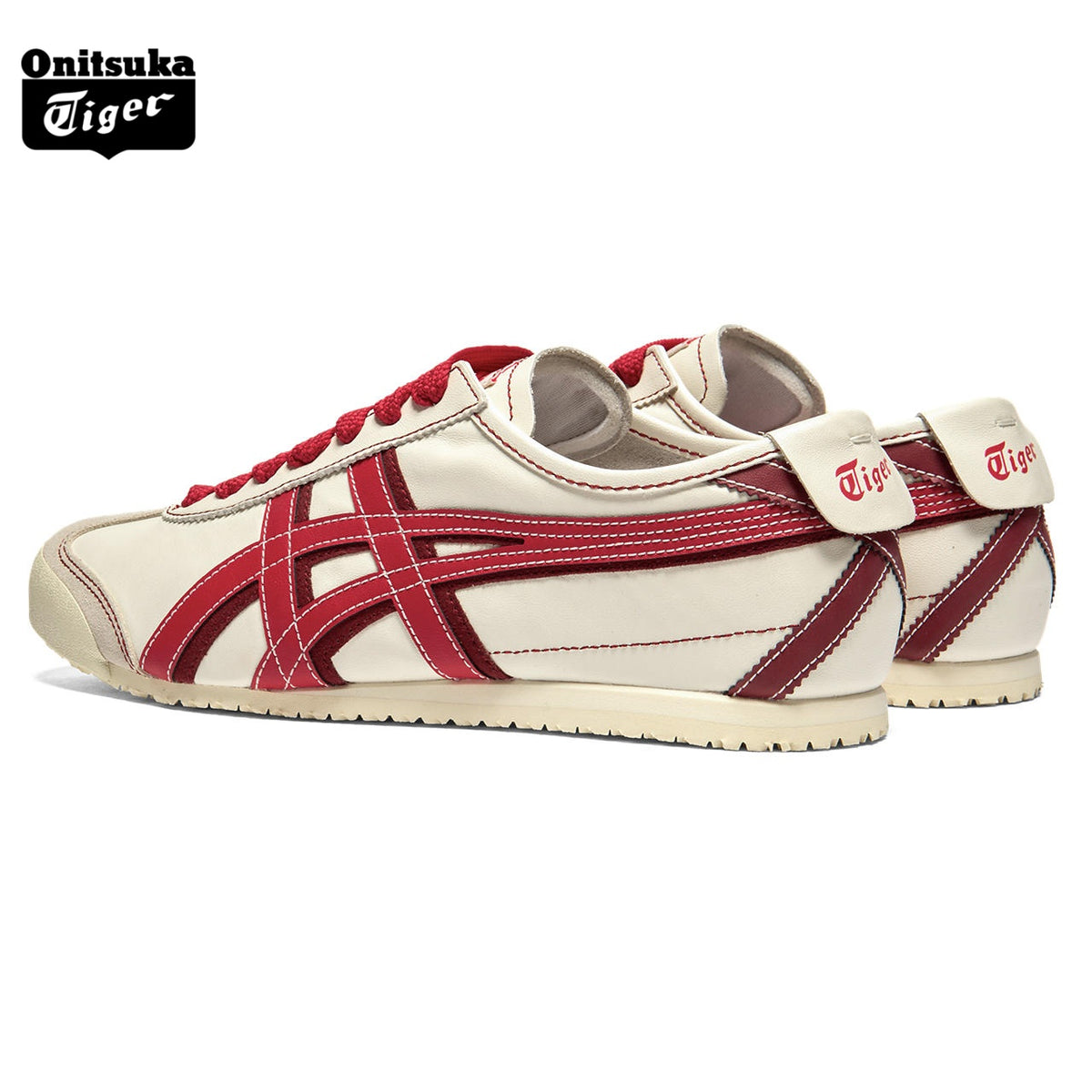 Onitsuka Tiger Mexico 66 Cream & Red Sneakers
