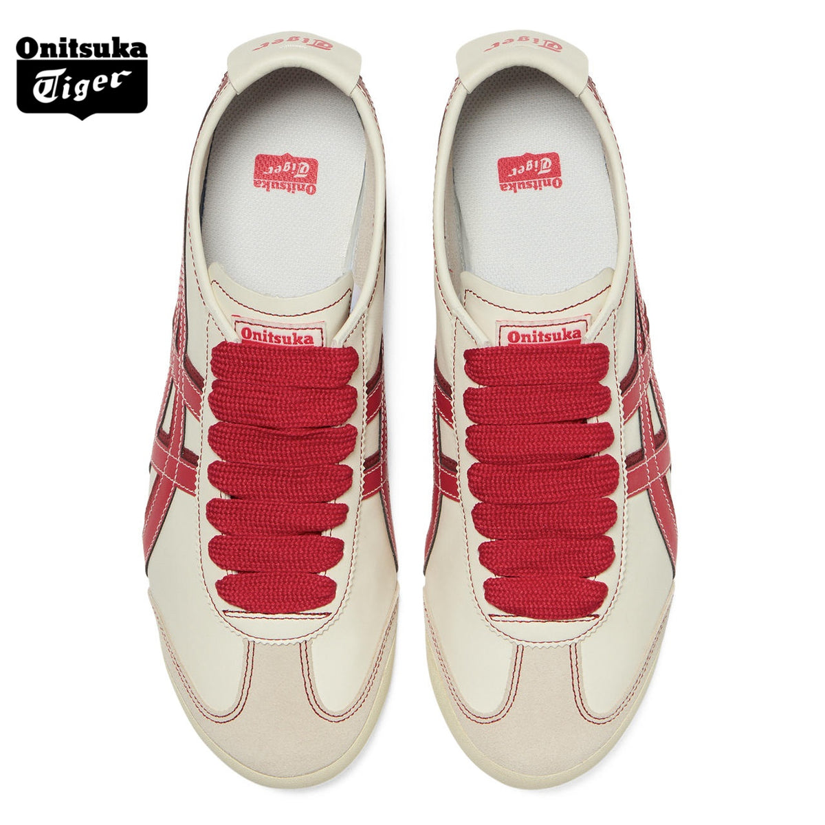Onitsuka Tiger Mexico 66 Cream & Red Sneakers