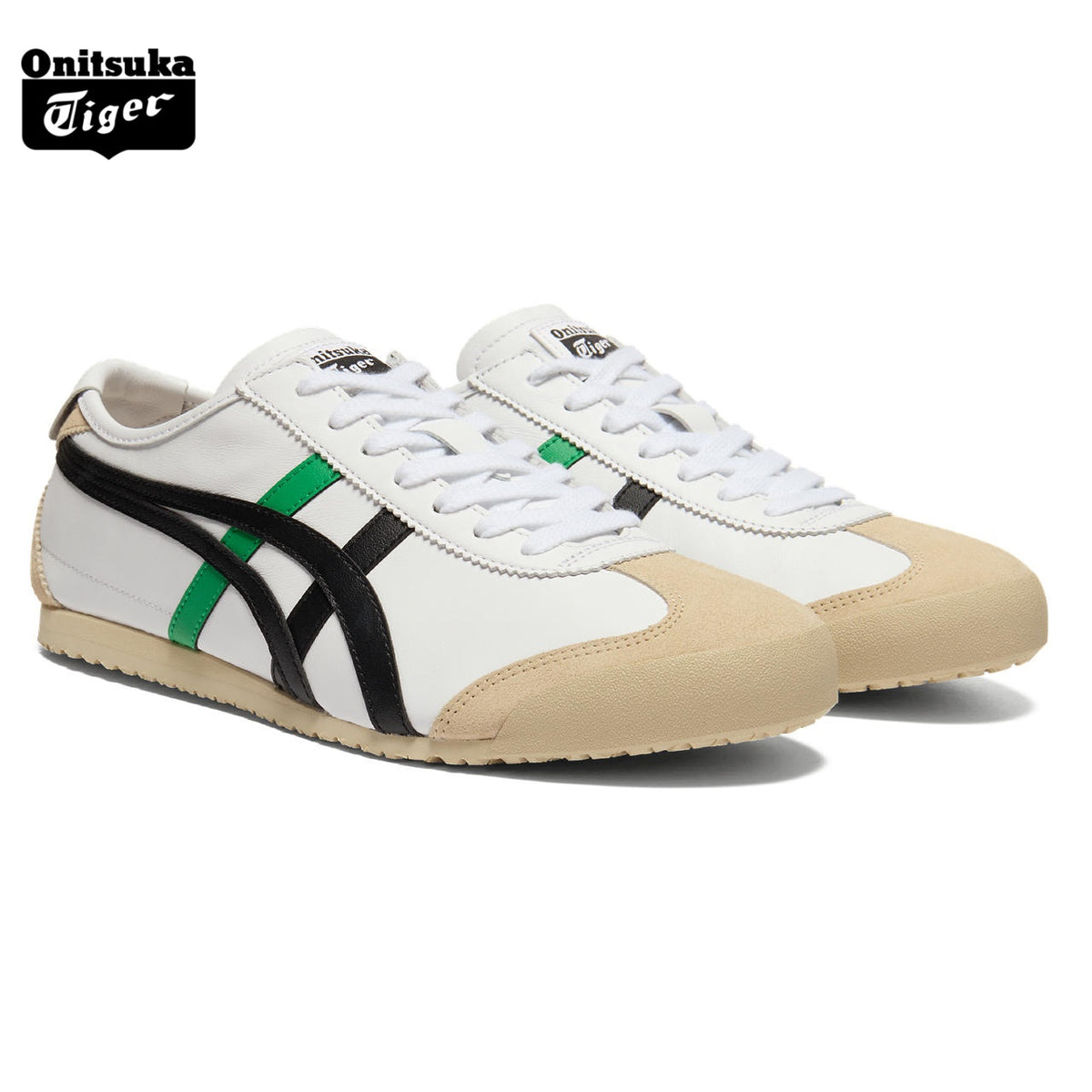 Onitsuka Tiger Mexico 66 White, Black & Green Sneakers