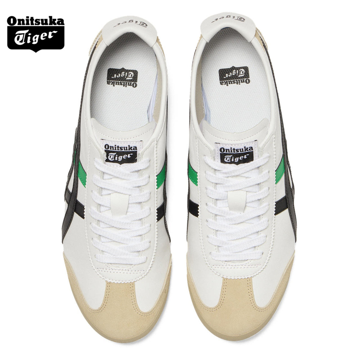 Onitsuka Tiger Mexico 66 White, Black & Green Sneakers